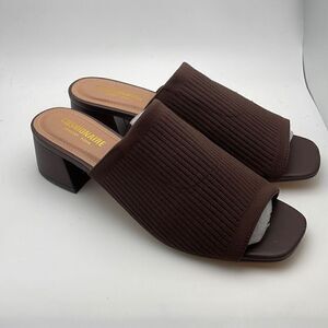 CUSHIONAIRE Women's Stretch Knit Heel Sandal SIZE 9 COLOR BROWN